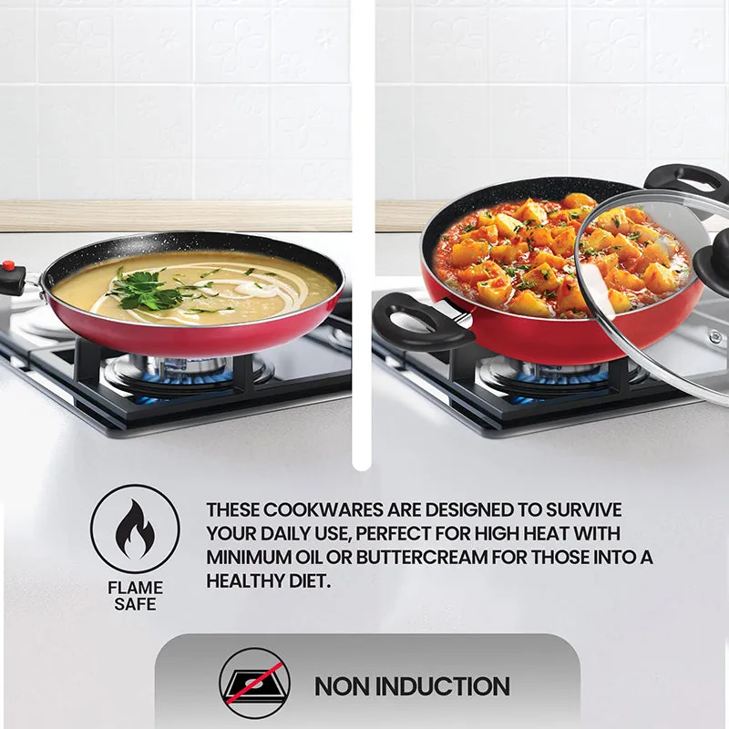 Milton Pyra Non-Stick Cookware Set (Red/2.5 L) - Five Piece Set media 7