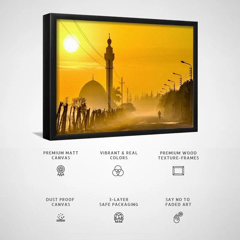 Foggy Morning Canvas Wall Painting - Black Frame media 5