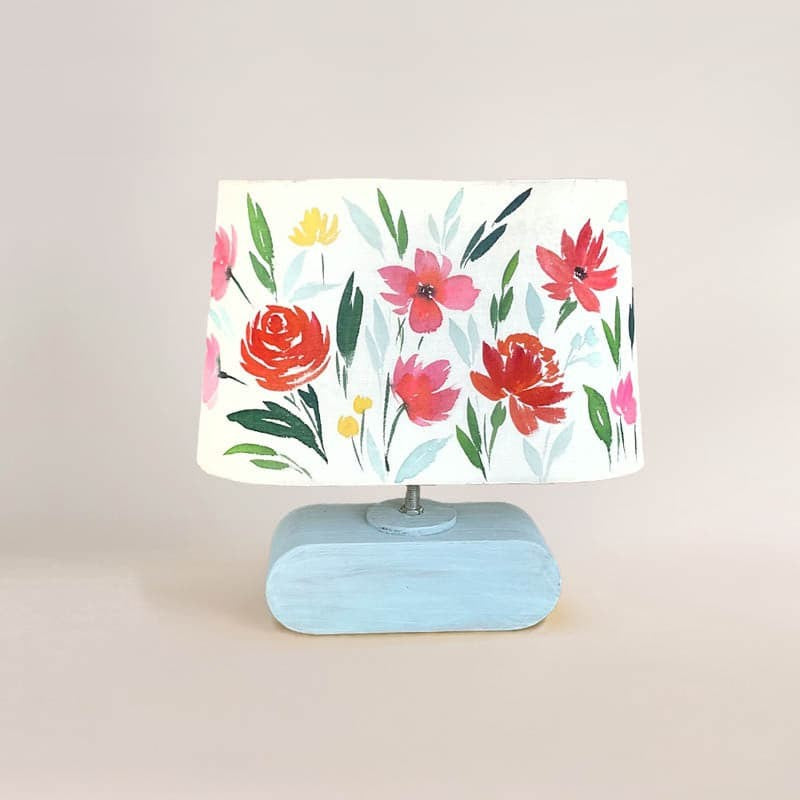 Swena Flora Handpainted Fabric Table Lamp - Multicolor media 3