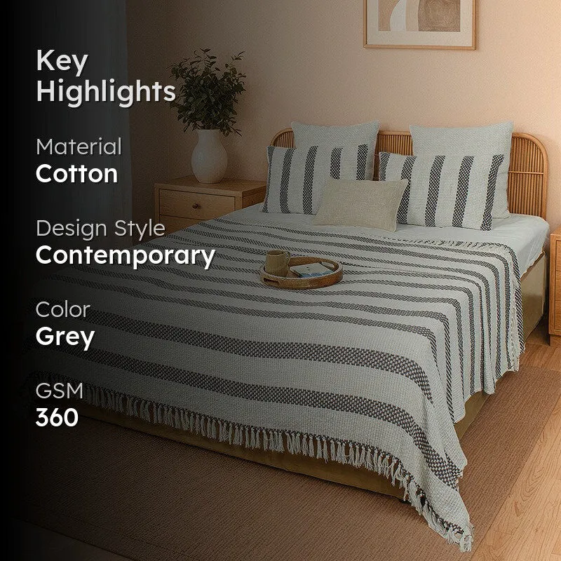 Zeyna Ease Cotton Bedcovers - Grey - 2