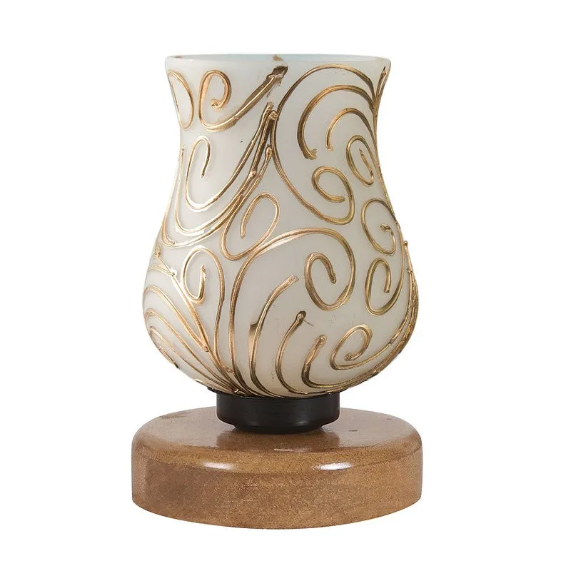Aurora Mosaic Glass Table Lamp With Wooden Base - Multicolor media 5