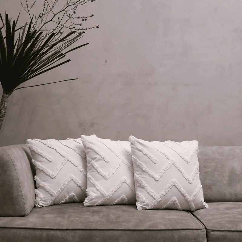 Cushy Peaks Tufted Cushion Cover (Ivory) - Set Of Three media 1
