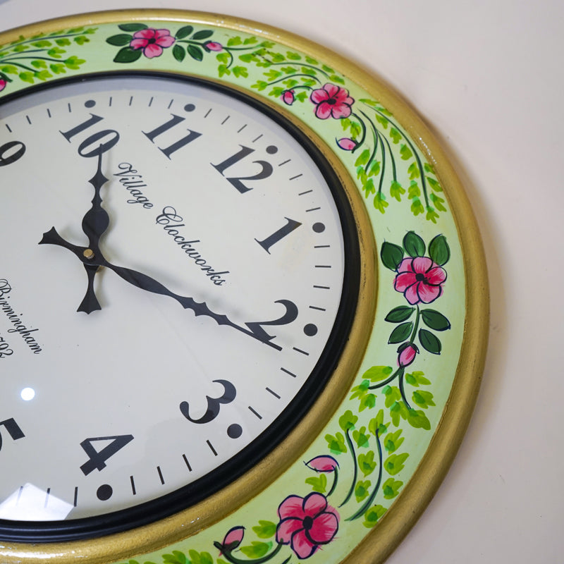 Nature's Time Hand Painted Wood Wall Clock media 3