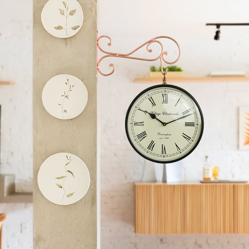 Numaera Double Sided Vintage Station Clock - Rose Gold media 3