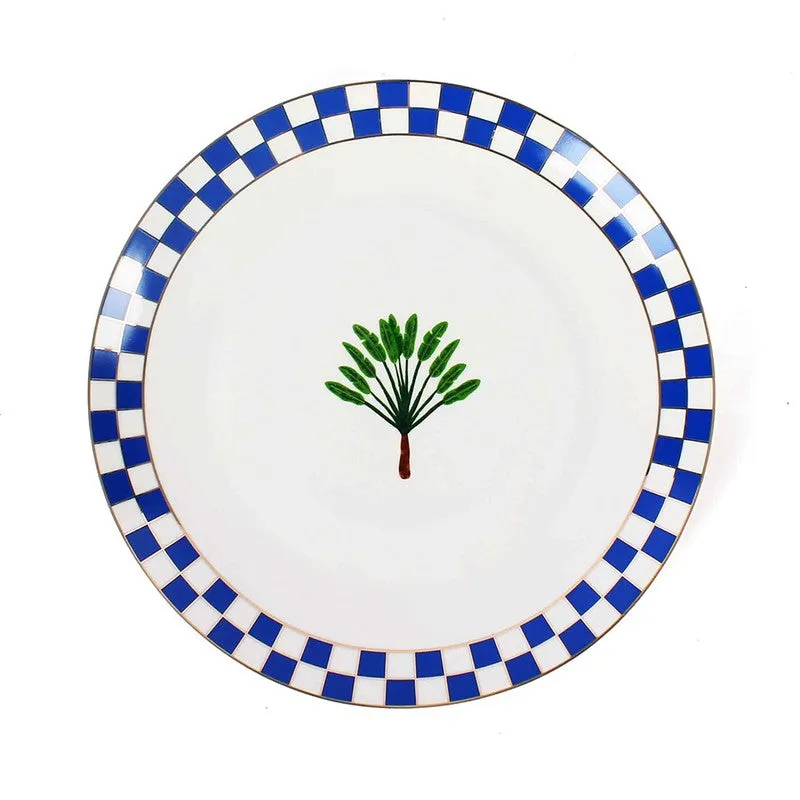 Artisan Pattern 24k Gold Brushed Dinner Set (Blue,White)- 20 Piece Set media 5