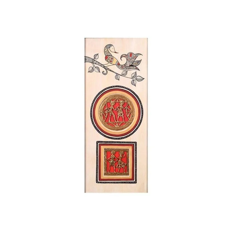 Mayoor Dhokra Wooden & Brass Wall Accent media 4