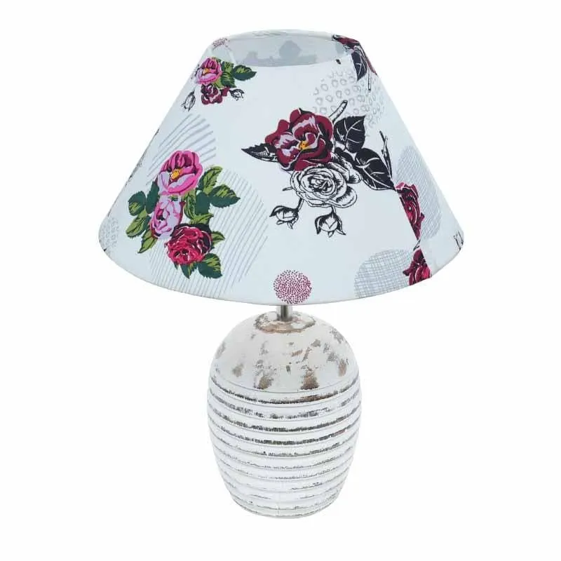 Gracie Bell White Fabric Table Lamp - Multicolor media 4