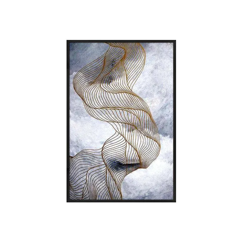 Aurum Silens Abstract Wall Painting With Frame media 4