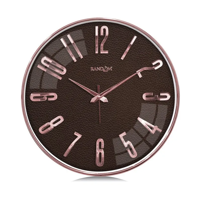 Elite Regal Numeric Plastic Wall Clock - Rose Gold & Brown media 3