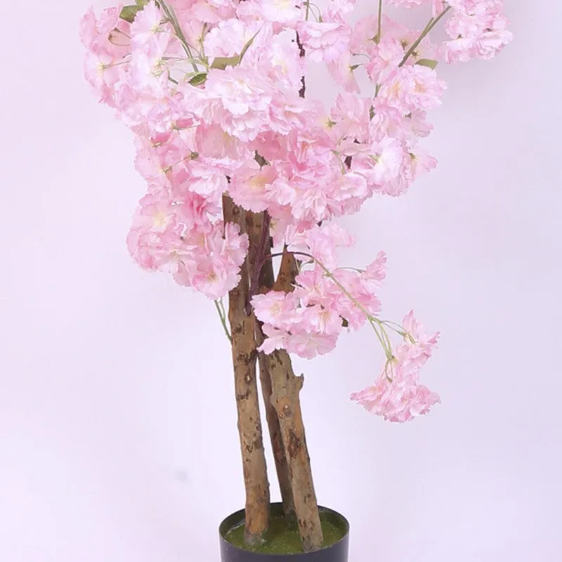 Sakura Cherry Blossom Artificial Plant With Black Plastic Pot media 6