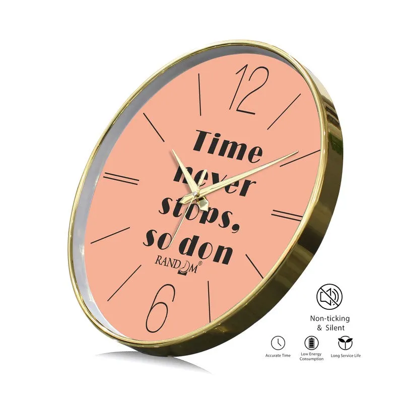 Time Never Stops Round Analog Wall Clock - Peach media 7