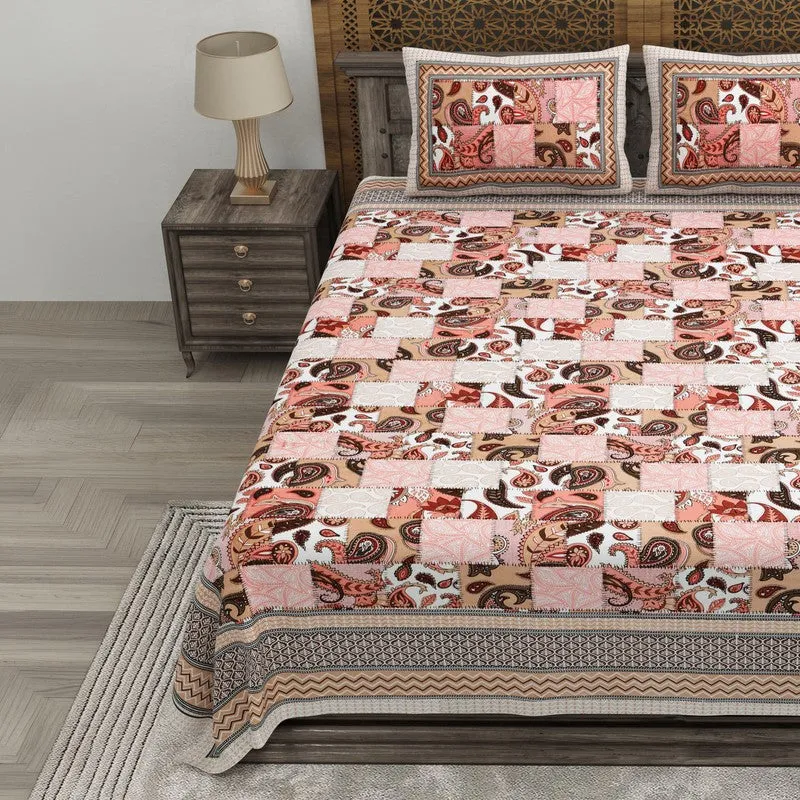 Weavear Cotton Bedsheet (Peach) - 240 TC media 3