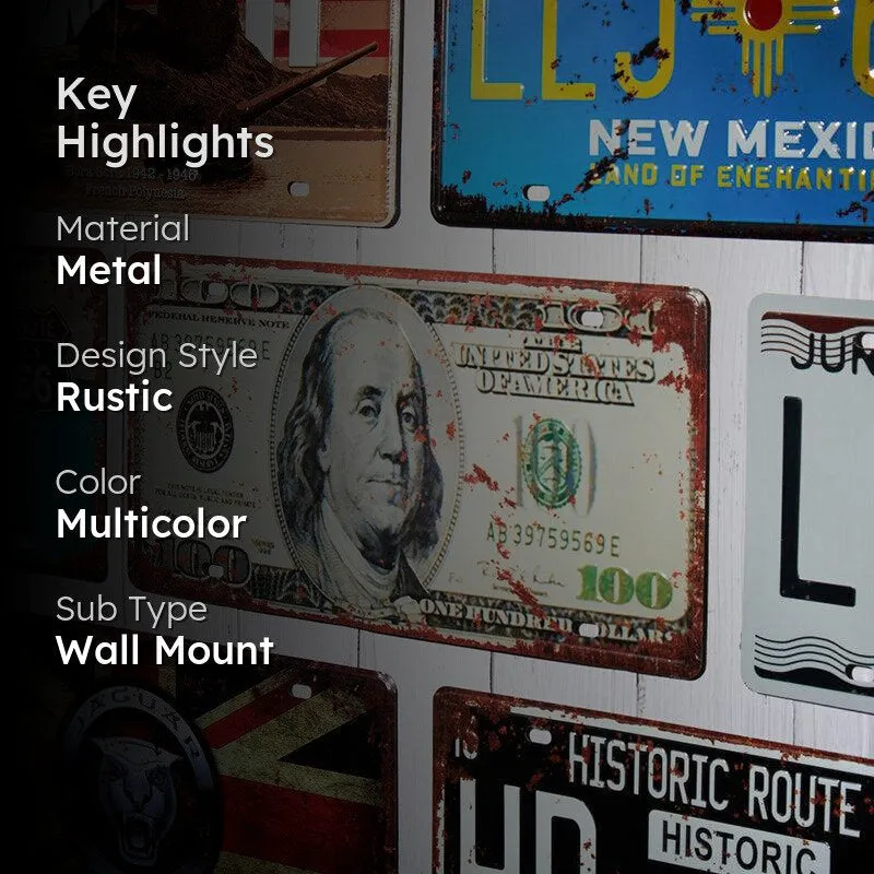 Hundred Dollars Retro Metal Wall Accent media 2