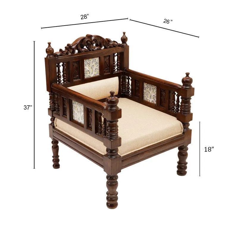 Sultan Teak Wood Accent Chair media 7