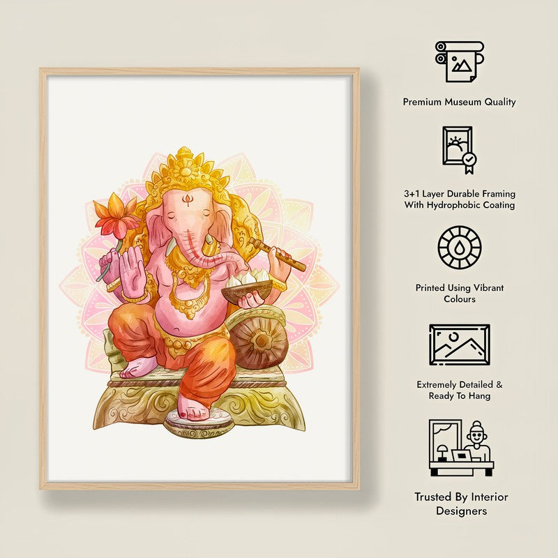 Sri Vigneshwara Archival Paper Wall Art  - Natural Brown Frame media 8