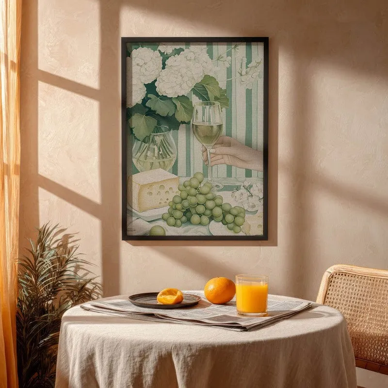 Floral Champain Archival Canvas Wall Art - Black media 4
