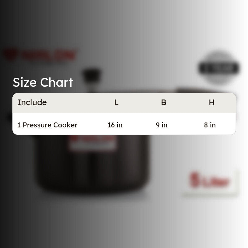 Nirlon Hard Anodized Pressure Cooker - 5000 mL/ 9 Inches media 9