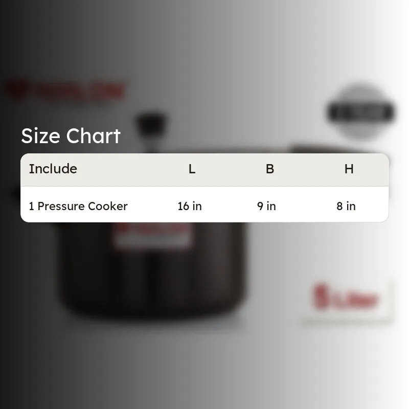 Nirlon Hard Anodized Pressure Cooker - 5000 mL/ 9 Inches media 9