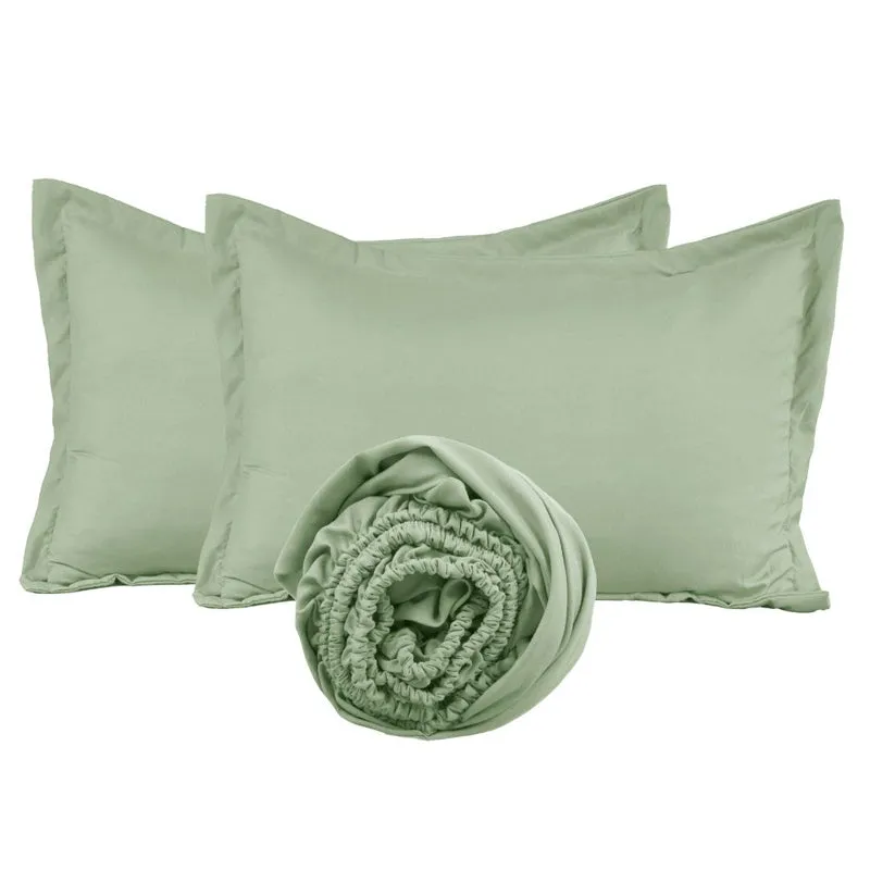 Cloud Drift Fitted Microfiber Bedsheet (Green) - 140 GSM media 9