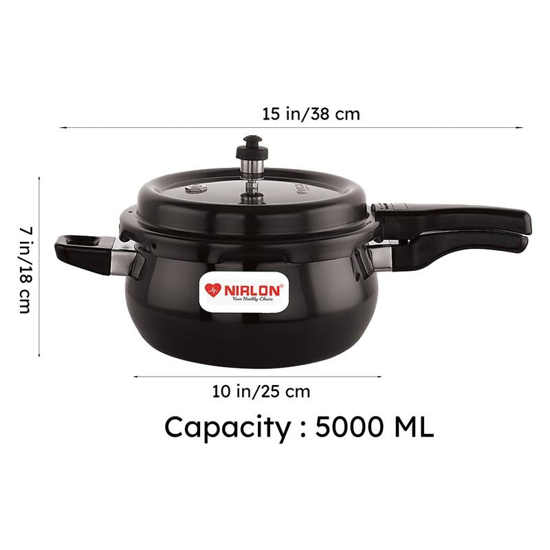 Nirlon Classic Black Outer Lid Pressure Cooker - 5000 mL media 9