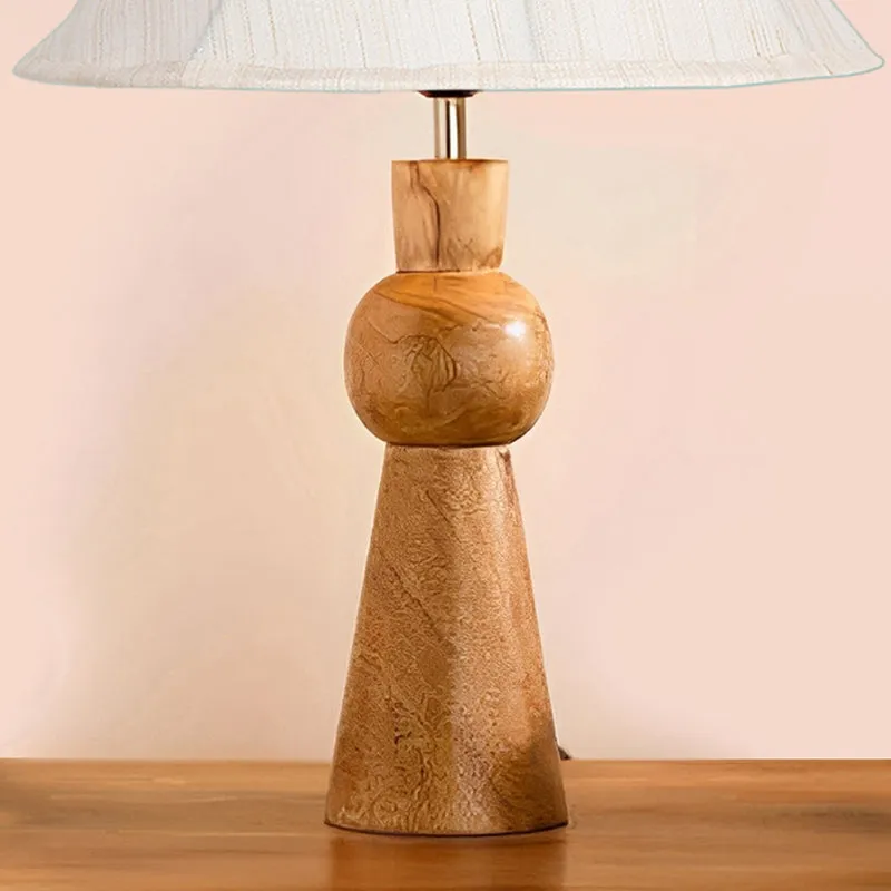 Angler Beam Wooden Table Lamp - White,Brown media 3