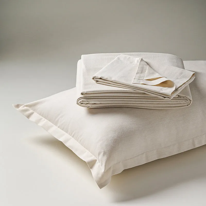 Lunar Weaves Bed Sheet - Sand Bamboo Cotton Bedsheet - 130 GSM media 3