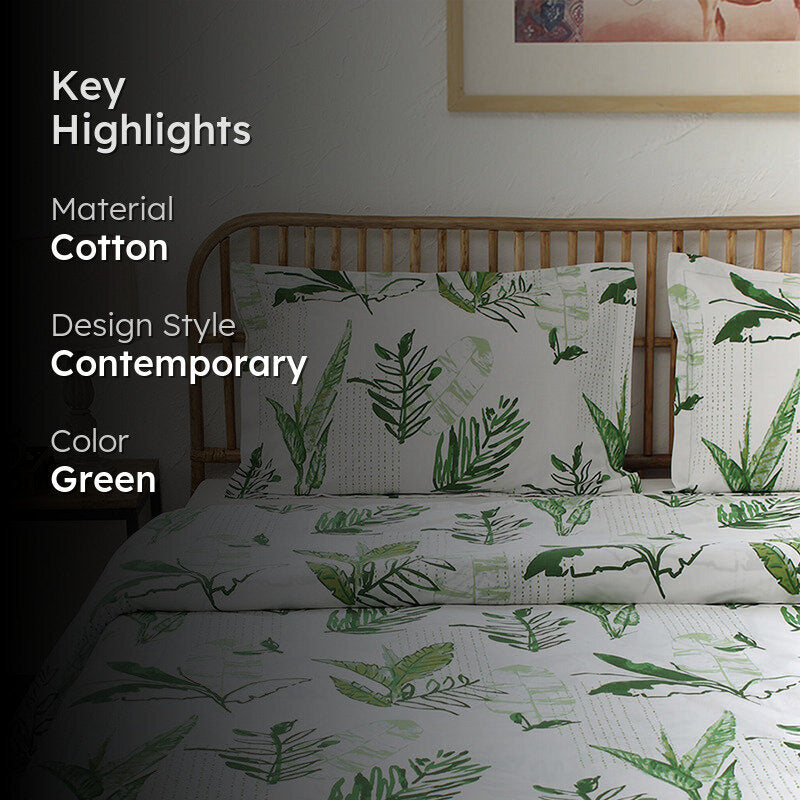 Autumn Florals Cotton Duvet Cover - Green media 2