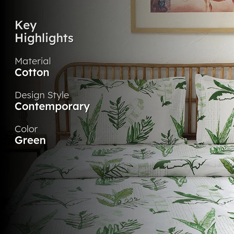 Autumn Florals Cotton Duvet Cover - Green media 2