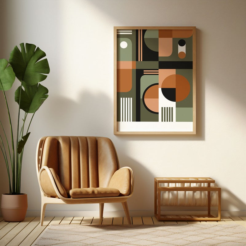 Ethereal Forms Archival Canvas Wall Art - Natural Brown Frame