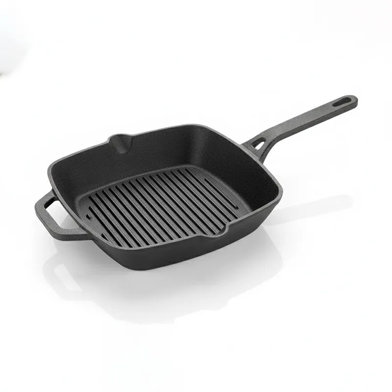 Quadro Long Handle Cast Iron Grill Pan media 5