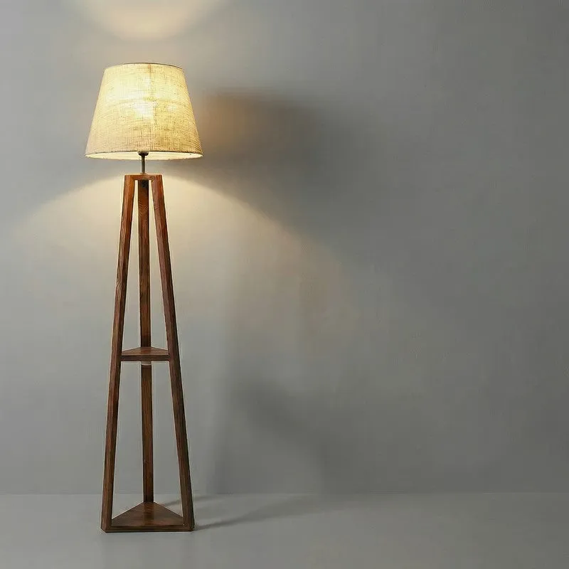 Kaisen Shelf Tripod Wooden Floor Lamp media 7