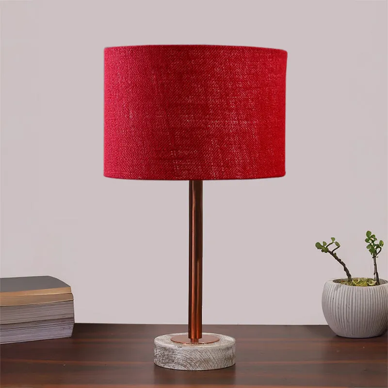 Sienna I Rodin Wooden Table Lamp - Maroon,Copper,White media 3