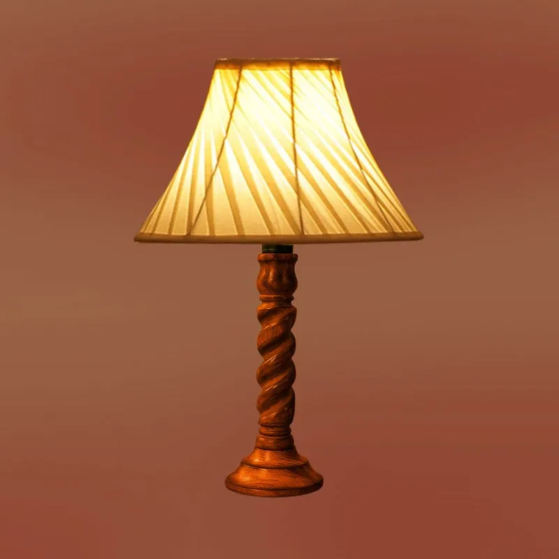 Elvane Vela Wooden Table Lamp - Ivory media 7