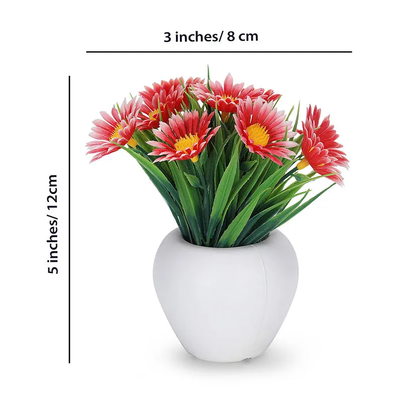 Faux Daisy Dove Plant With Black Plastic Pot - Set Of Three media 6