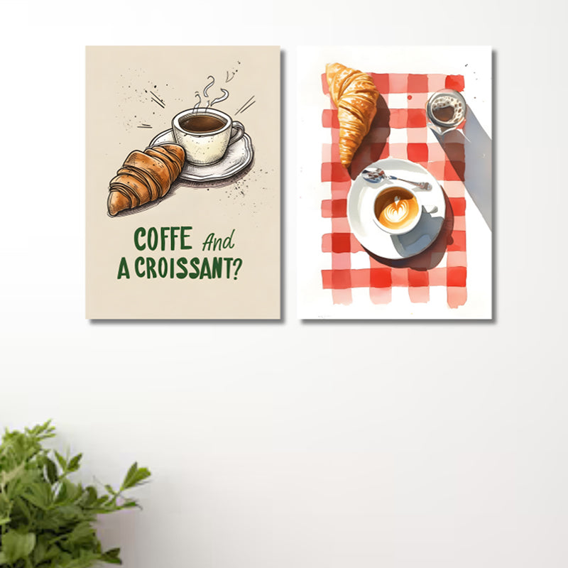 Cafe n Croissant Wall Art - Set Of Two