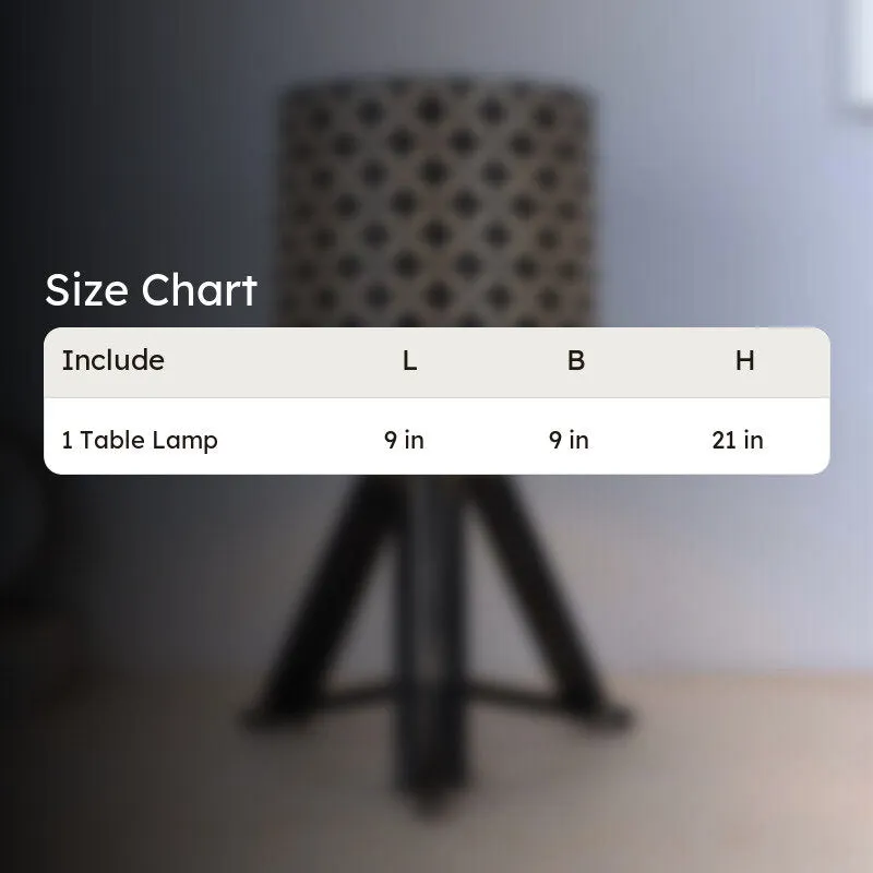Tatania Printed Tripod Mango Wood Table Lamp - Black,White media 6