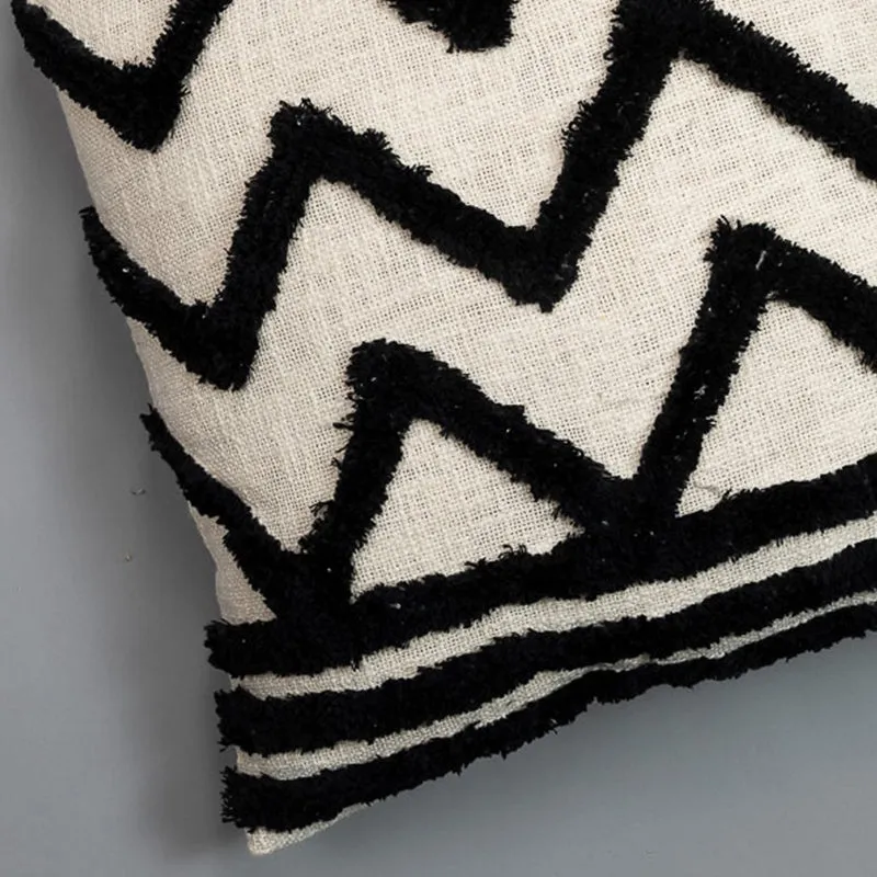Inky Chevron Tufted Cushion Cover media 4