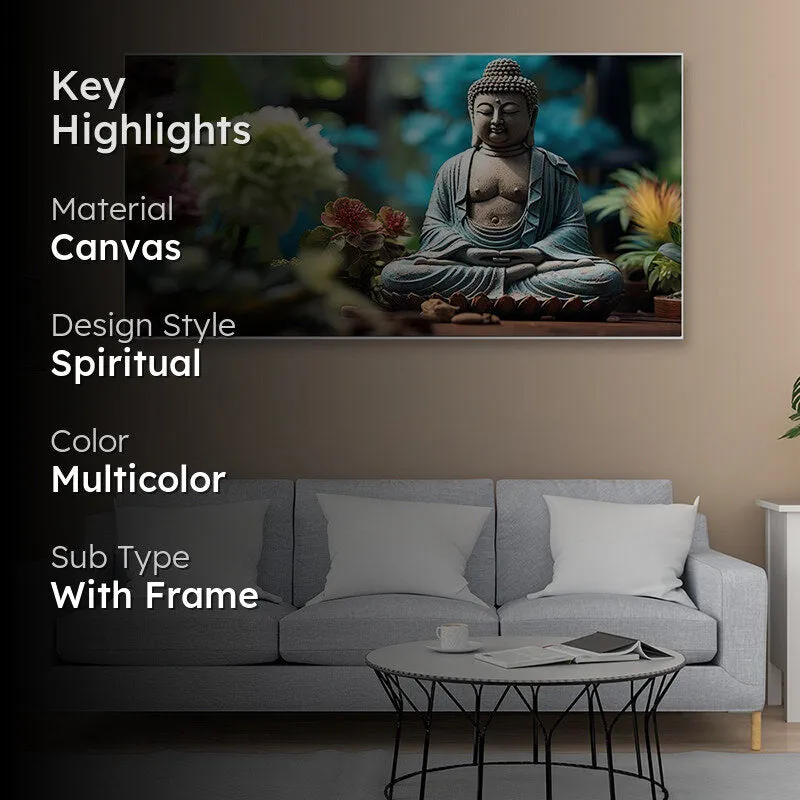 Buddha In Garden Canvas Wall Painting media 2