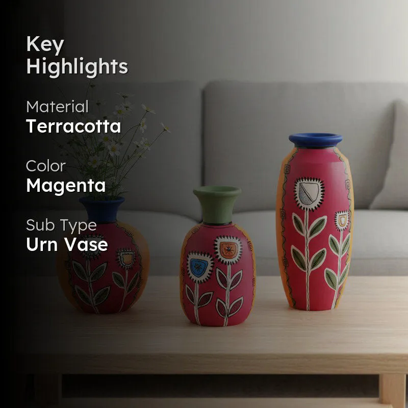 Layan Flora Terracotta Vase - Three Piece Set media 2