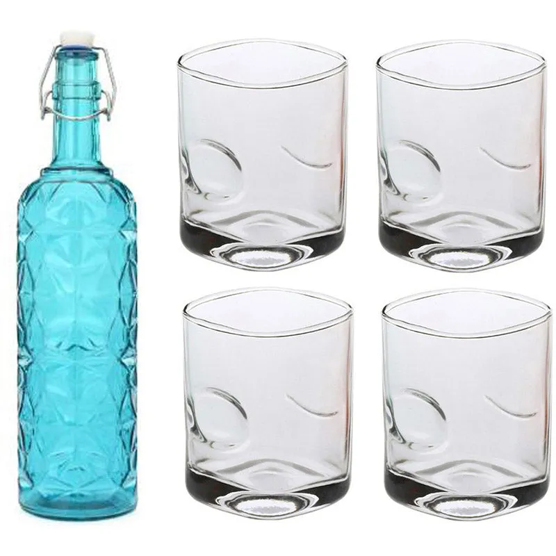 Rexo 1000 mL Water Bottle With 250 mL Glasses - Five Piece Set media 3