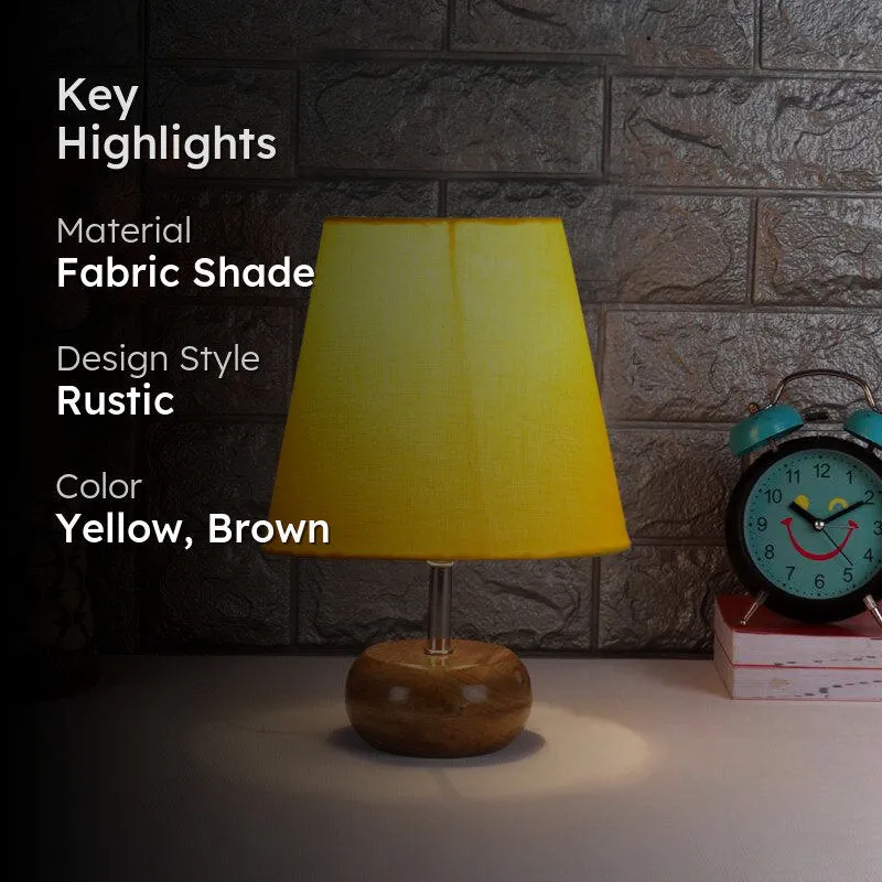 Astrova Fabric Table Lamp - Yellow,Brown media 2
