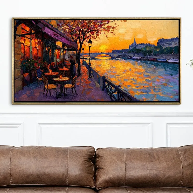 Brasserie Canvas Wall Painting With Frame media 4