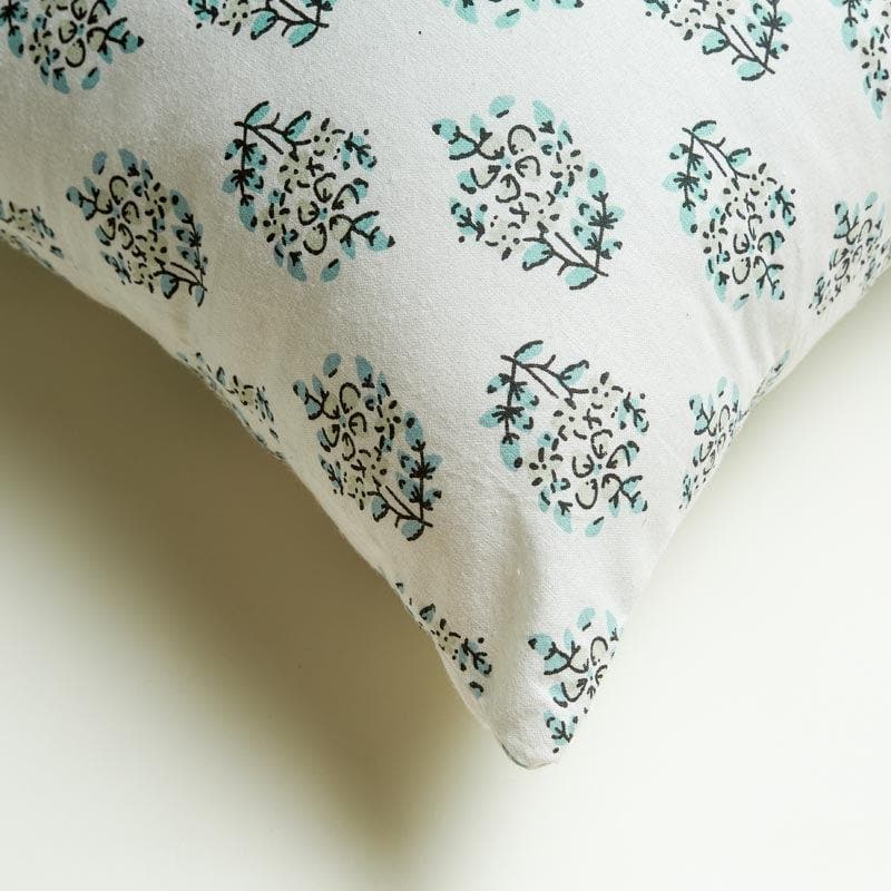Sanganeri Charm Cushion Cover  (Teal) - Set Of Two media 4