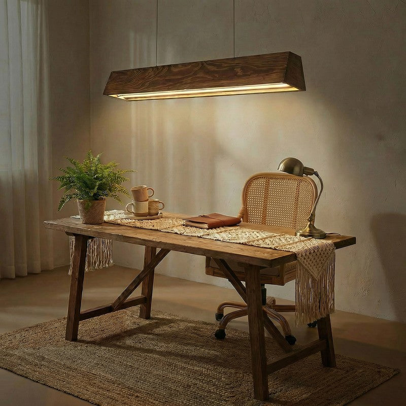 Fuego Linear LED Wooden Ceiling Lamp media 3