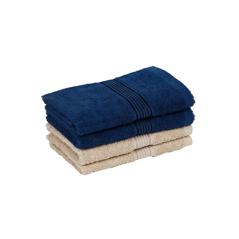 Eva Quick Dry Hand Towel (Taupe & Navy Blue) - Set Of Four media 3