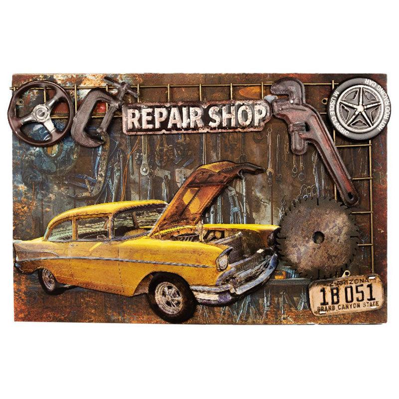 Retro Yellow Cab Wood & Metal Wall Accent media 4