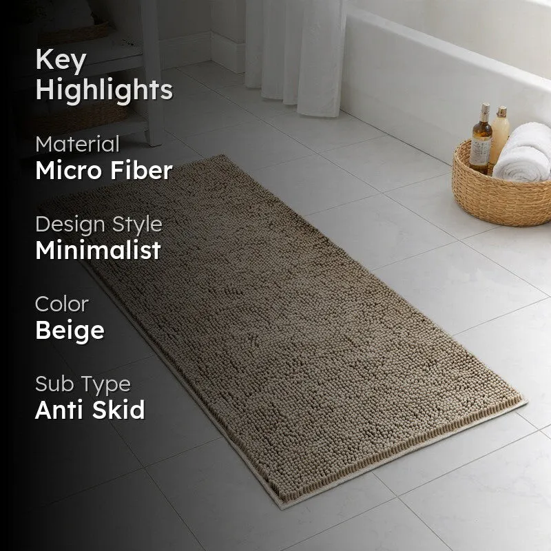 CalmCore Solid Microfiber Bath Mat - Beige media 2