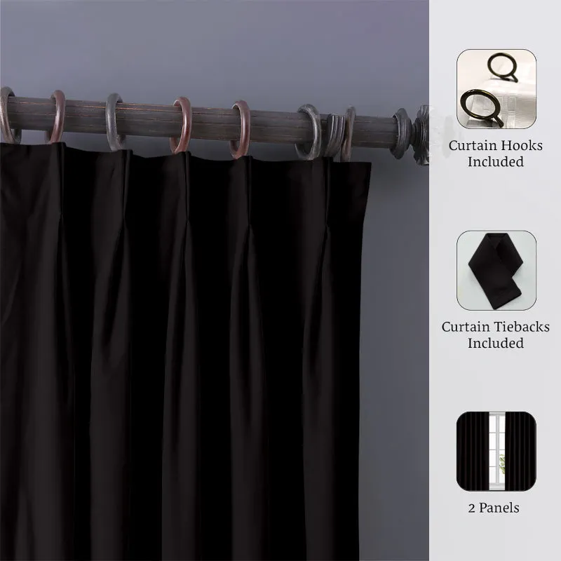 Imora Double Pinch Pleat Medium Width Curtain - Black media 8