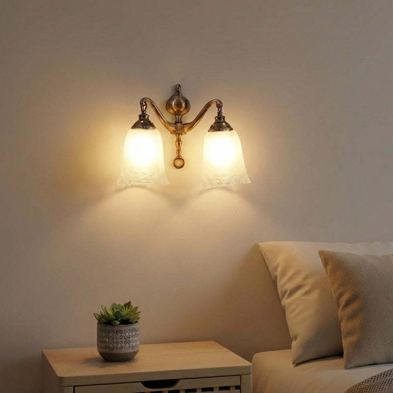 Crystal Bloom Swan Neck Glass Wall Lamp