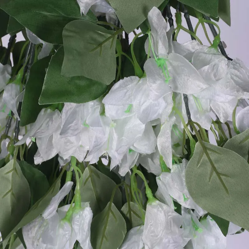 Faux Lush Hanging Bougainvillea - White - 2.5 Feet media 5
